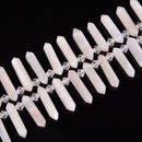 Rainbow Moonstone Graduated Top Drill Faceted Points Size 6x20-6x25mm 15.5'' Str