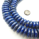 Lapis Lazuli Smooth Large Rondelle Beads 6x18mm 6x20mm 15.5" Strand