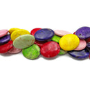 Multi Color Magnesite Turquoise Flat Oval Beads Size 20x30mm 22x28mm 15.5"Strand
