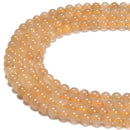 Golden Rutilated Quartz Smooth Round Beads Size 6mm 15.5'' Strand