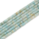 Natural Green Amazonite Heishi Disc Beads Size 2x4mm 15.5'' Strand