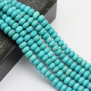 large hole blue turquoise beads smooth rondelle beads