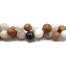 White/Gray/Peach Moonstone Faceted Round Beads 10mm 12mm 15.5" Strand
