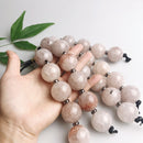 Large 4mm Hole Red Quartz Faceted/Smooth Round Beads 30mm 6pcs Per Strand