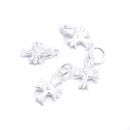 925 Sterling Silver Cross Pendant Charm Size 8x13mm 5 Pcs Per Bag