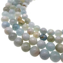 multi blue aquamarine smooth round beads