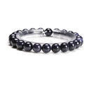 Blue Sand Goldstone Smooth Round Elastic Bracelet 4mm 6mm 8mm 10mm 12mm 7.5'' Length