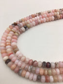 pink opal smooth rondelle beads