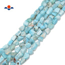 natural larimar irregular cube nugget beads