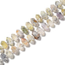 Dendritic White Opal Center Drill Faceted Points Beads Approx 13-25mm 15.5" Str