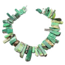 Chrysoprase Graduated Irregular Slab Slice Stick Points Beads 20-40mm 15.5" Strand