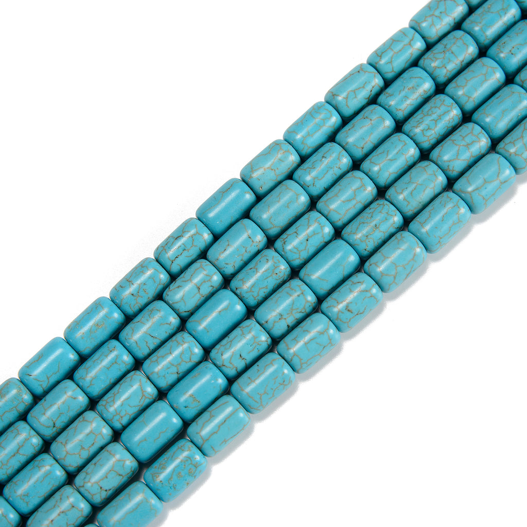 Blue Howlite Turquoise Cylinder Tube Beads Size 18x12mm 15.5'' Strand – CRC  Beads