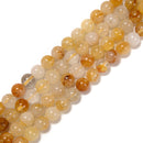 Natural Golden Healer Quartz Smooth Round Beads Size 6mm 8mm 10mm 15.5'' Strand