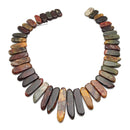 Cherry Red Creek Jasper Graduated Slab Slice Stick Points Beads 20-70mm 15.5" Strand