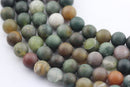 large hole indian agate matte round beads