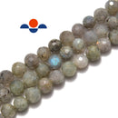 Gray Labradorite Hard Cut Faceted Round Beads 6mm 8mm 10mm 12mm 15.5" Strand