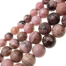 rhodochrosite smooth round beads