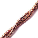 copper plated hematite faceted smooth rondelle beads