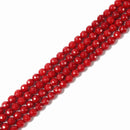 Red Bamboo Coral Faceted Round Beads 2mm 3mm 4mm 6mm 8mm 15.5" Strand