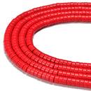 Red Howlite Turquoise Heishi Disc Beads Size 2x4mm 3x6mm 15.5'' Strand