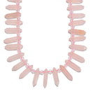 Rose Quartz Graduated Top Drill Faceted Points Beads Size 6x20-6x25mm 15.5'' Str