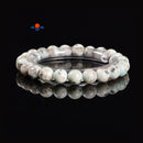 Sesame Kiwi Jasper Matte Round Elastic Bracelet Size 6mm 8mm 12mm 7.5'' Length