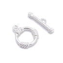 925 Sterling Silver Spiral OT Clasp Size 14.5x20mm 2 Sets Per Bag
