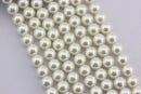 White Shell Pearl Smooth Round Beads 3mm 4mm 6mm 8mm 10mm 12mm 15.5" Strand