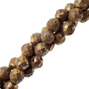 Gold Druzy Agate Faceted Round Beads 6mm 8mm 10mm 15.5" Strand