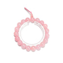 Rose Quartz Smooth Round With Guru Beaded Bracelet Size 8mm 10mm 7.5''Length
