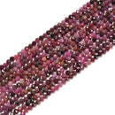 Genuine Ruby Faceted Round Beads Size 2mm 3mm 4mm 15.5'' Strand