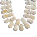 white moonstone graduated faceted trapezoid beads