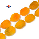 Yellow Agate Flat Oval Shape Beads Size 30x40mm 15.5'' Strand