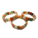 Multi Jade Double Drill Bracelet Oval Rectangle Shape 10x14mm Length 7.5"