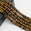 large hole yellow Tiger's eye smooth rondelle beads