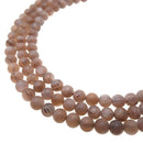 dark peach moonstone matte round beads