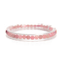 Pink Tourmaline Faceted Round Beaded Bracelet Beads Size 4mm 7.5'' Length
