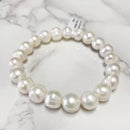 Fresh Water Pearl Bracelet Ringed Potato Round 9.5-10mm 11-12mm 7.5" Length