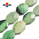 hydrogrossular garnet rectangle slice faceted octagon beads