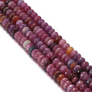 Natural Ruby Faceted Rondelle Beads Size 3x8mm 4x7mm 5x9mm 15.5" Strand