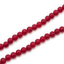 red dyed jade matte round beads