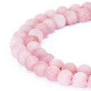 rose quartz matte round beads