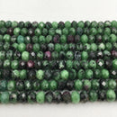 natural ruby zoisite faceted rondelle beads