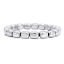 Silver Plated Hematite Nugget Chunk Bracelet Beads Size 8x10mm 7.5'' Length