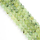 natural prehnite faceted round beads