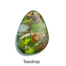 Light Green Sea Sediment Jasper Pendant Teardrop or Irregular Shape 30x45mm