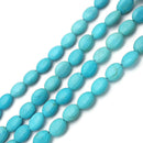 Blue Howlite Turquoise Oval Shape Beads Size 6x8mm 15.5" Strand