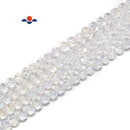 Clear AB Crystal Glass Faceted Star Cut Round Beads Size 6mm 13" Strand