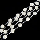 White Mother of Pearl MOP Shell Double Sided Rose Flower 10mm 12mm 15.5'' Strd