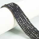Natural Black Tourmaline Faceted Cube Beads Size 4mm 15.5'' Strand